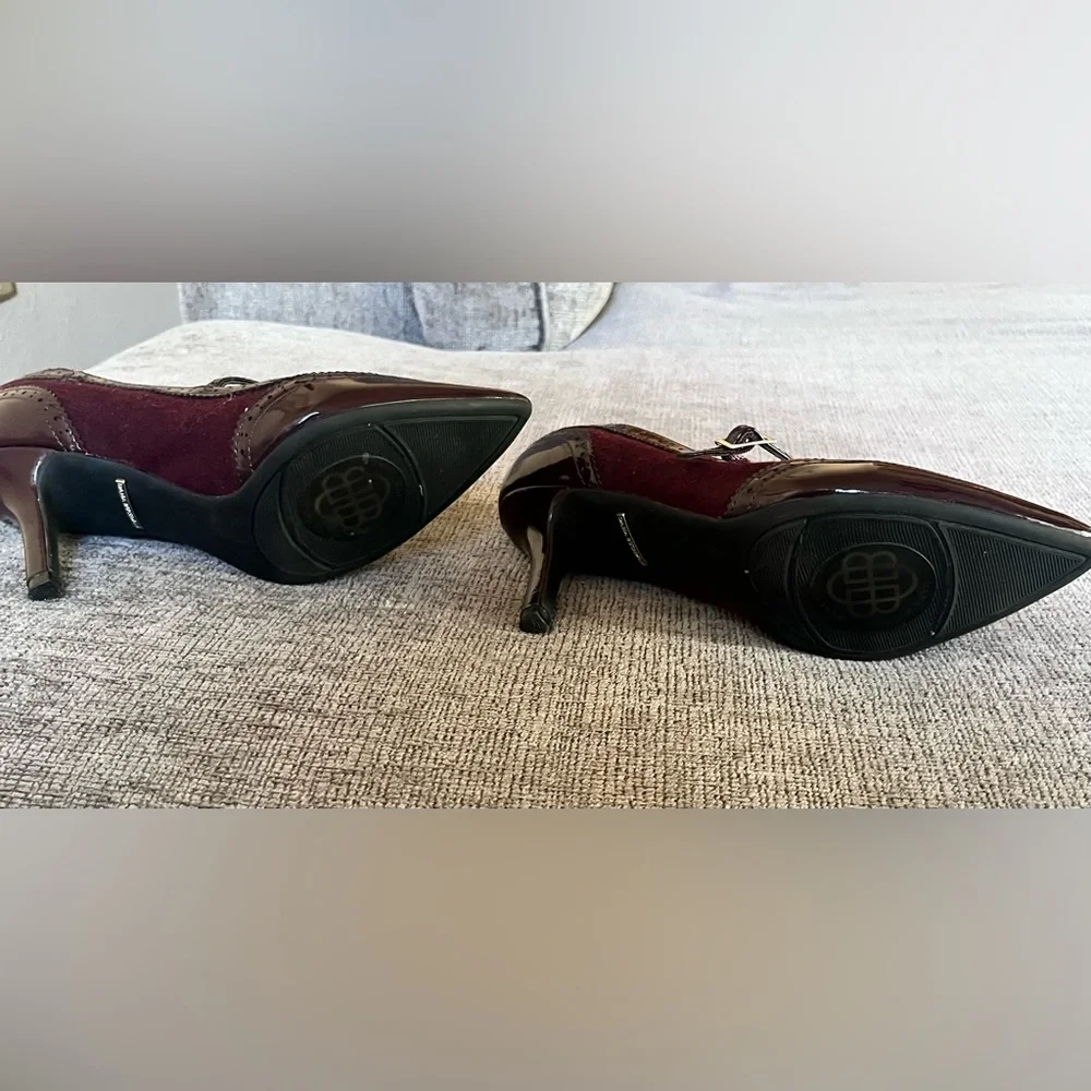 Women's Plum Burgundy Mary Jane Shoes - Picture 4 of 9